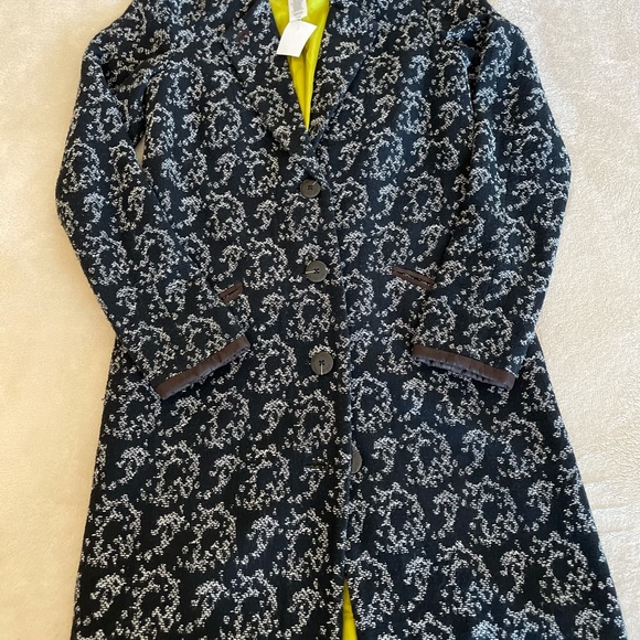 Rachel Roy Printed Long Button Down Jacket - Size XS - Picture 8 of 13